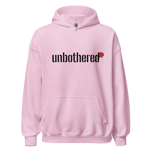 UNBOTHERED RED ROSE HOODIE - LIGHT PINK