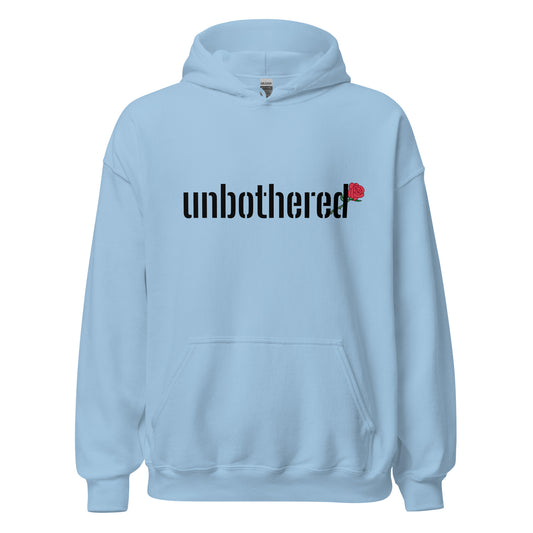 Unbothered Red Rose - Light Blue Hoodie
